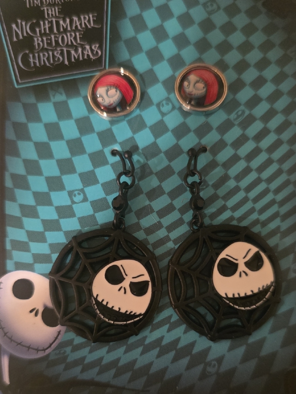 The Nightmare Before Christmas Jack Skellington Dangle Earrings - Black & White